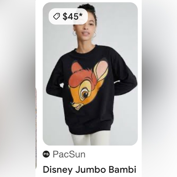 Disney Black and Orange Bambi Hoodie - Picture 9 of 9